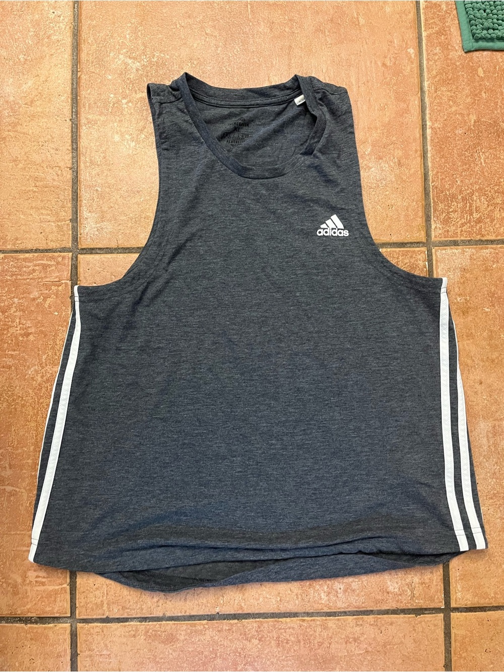 adidas Women’s Dark Gray Tank with White Side Stripes